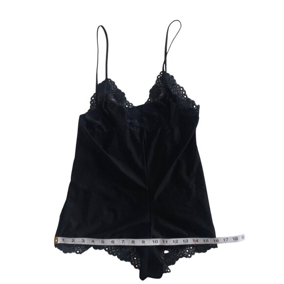 Vintage 80s Prestige Black Lace Trim Romper Lingerie  Small Women South Africa - Picture 9 of 11